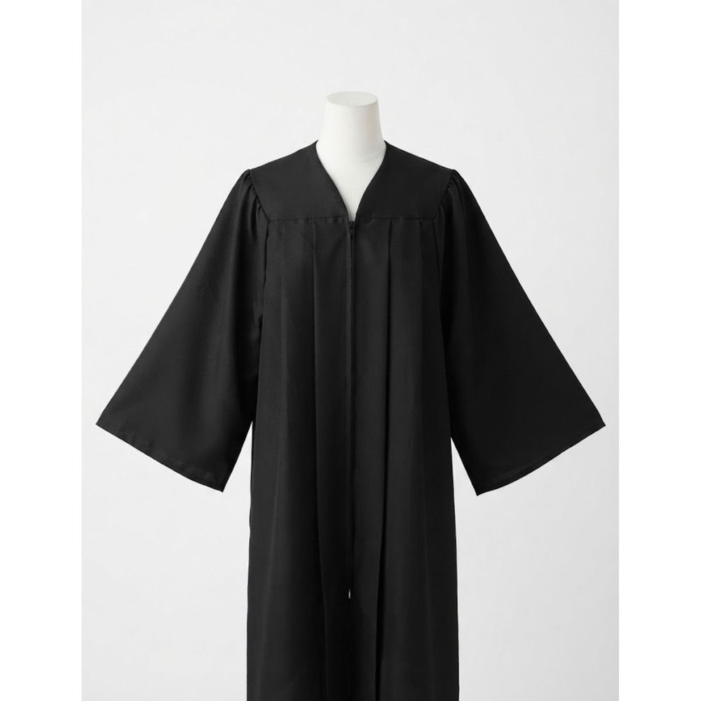 Rose Therese Black Graduation Gown Matte Academic Robe 5'0"-5'2" Unisex